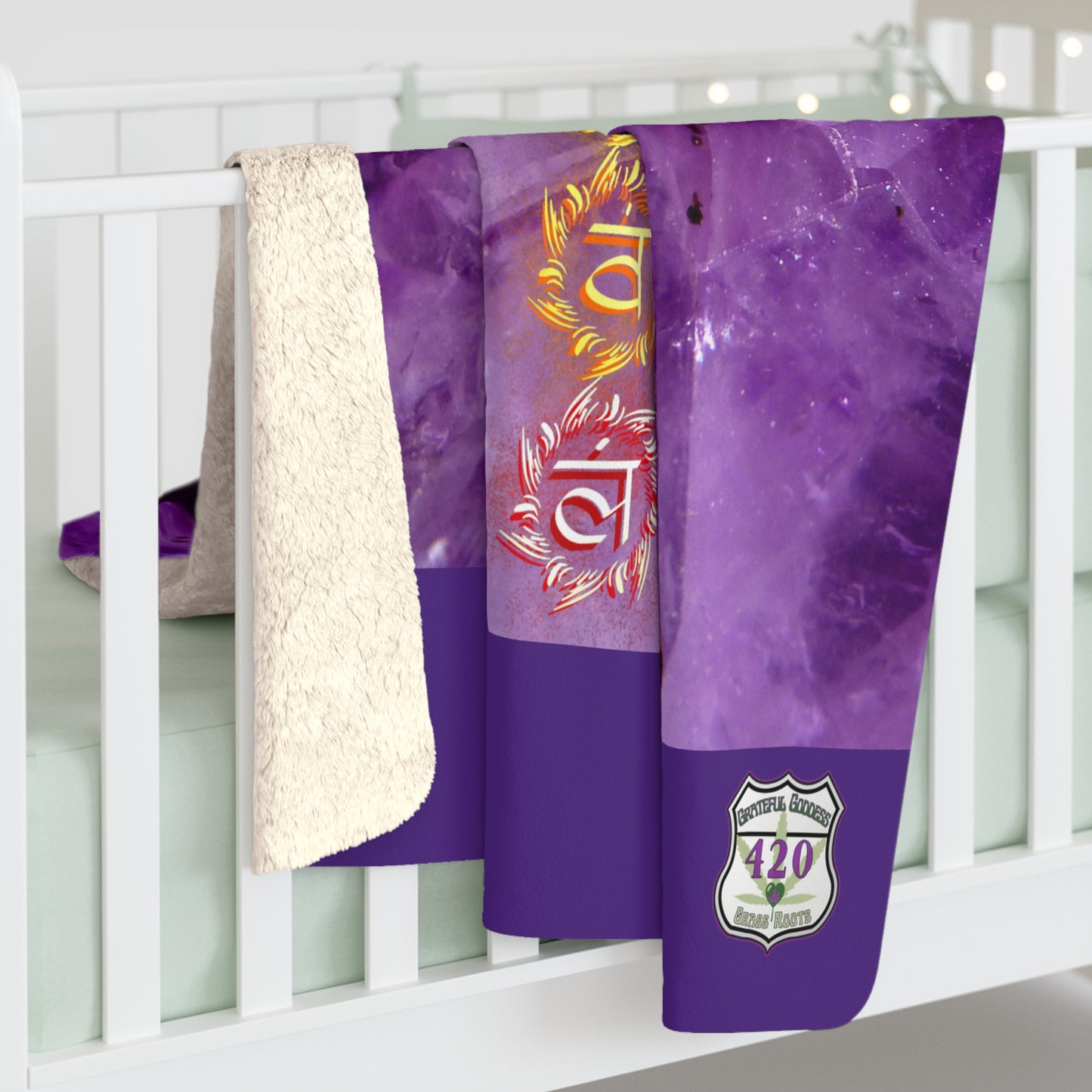 Amethyst 7 chakra yoga fleece blanket purple crystal chakra blanket perfect gift for yogis and yoginis eclectic throw