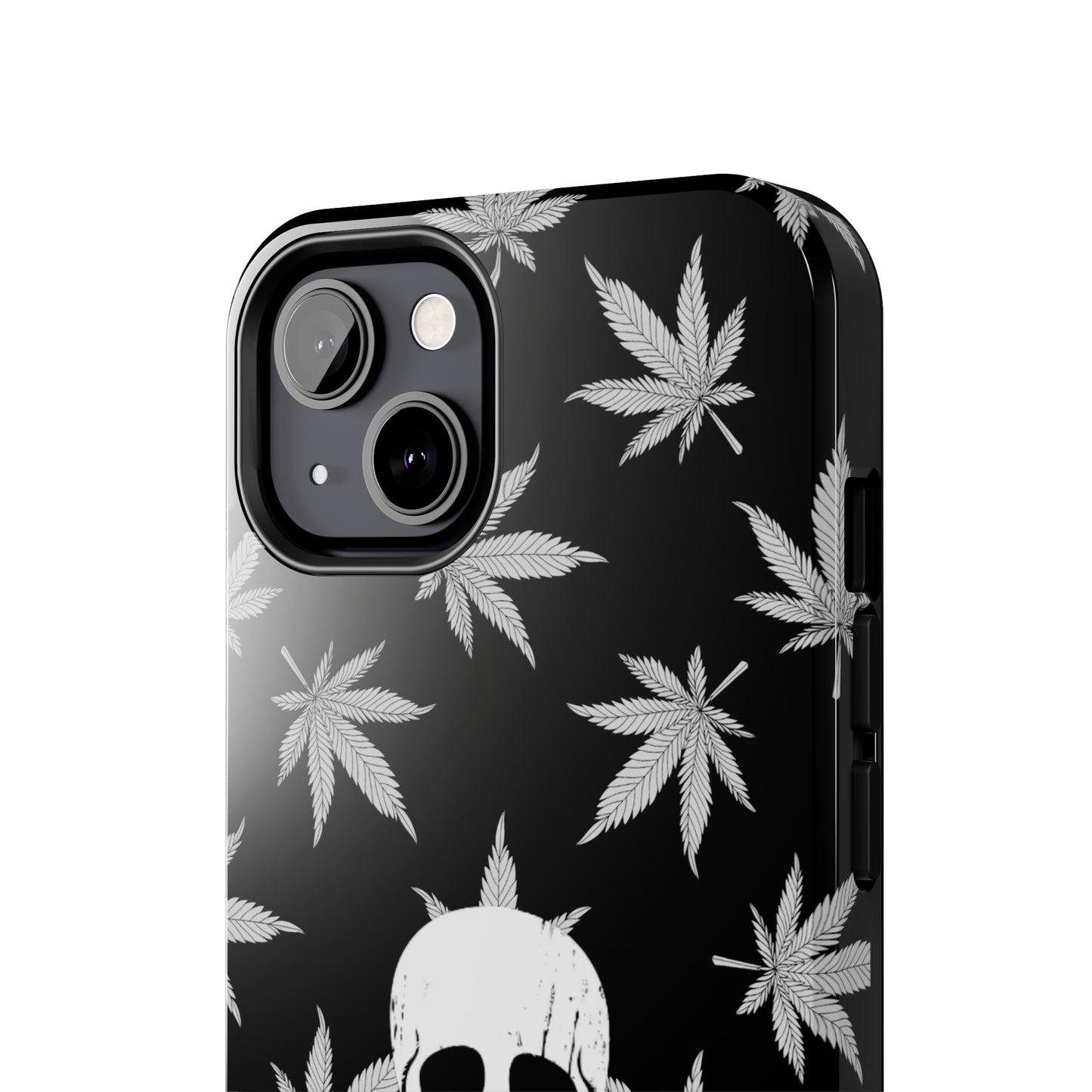 420 skull & crossbones tough phone case cannabis and jolly roger black and white weed skull phone case 420 gift for stoner pirates