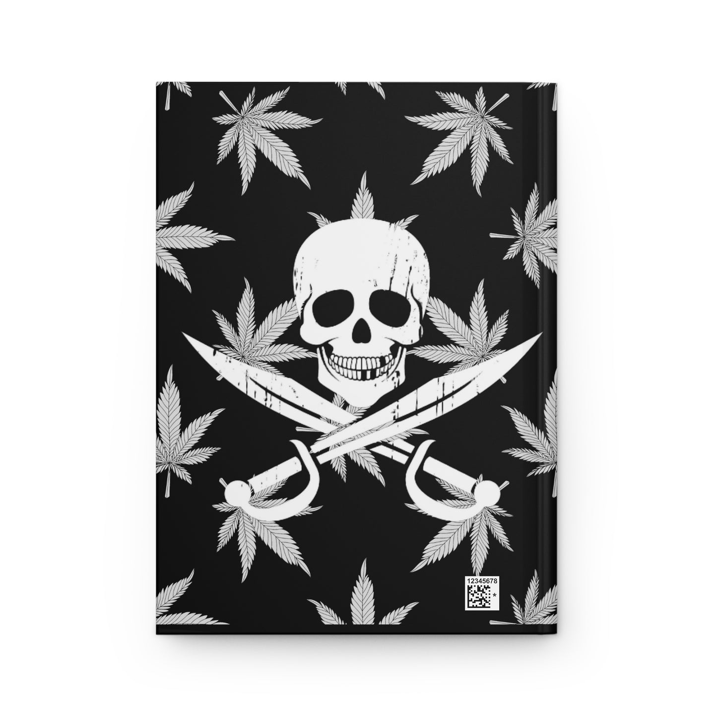 420 Jolly Roger Hardcover Journal Cannabis and Skull and Crossbones journal 420 gift for stoner pirates