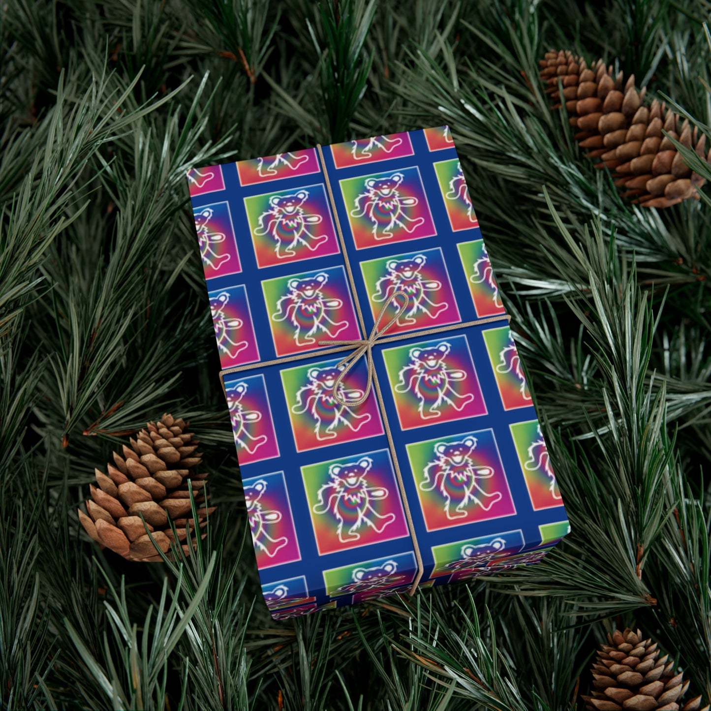 Grateful Dead bears tie-dye Wrapping Paper perfect gift wrap for Dead Heads