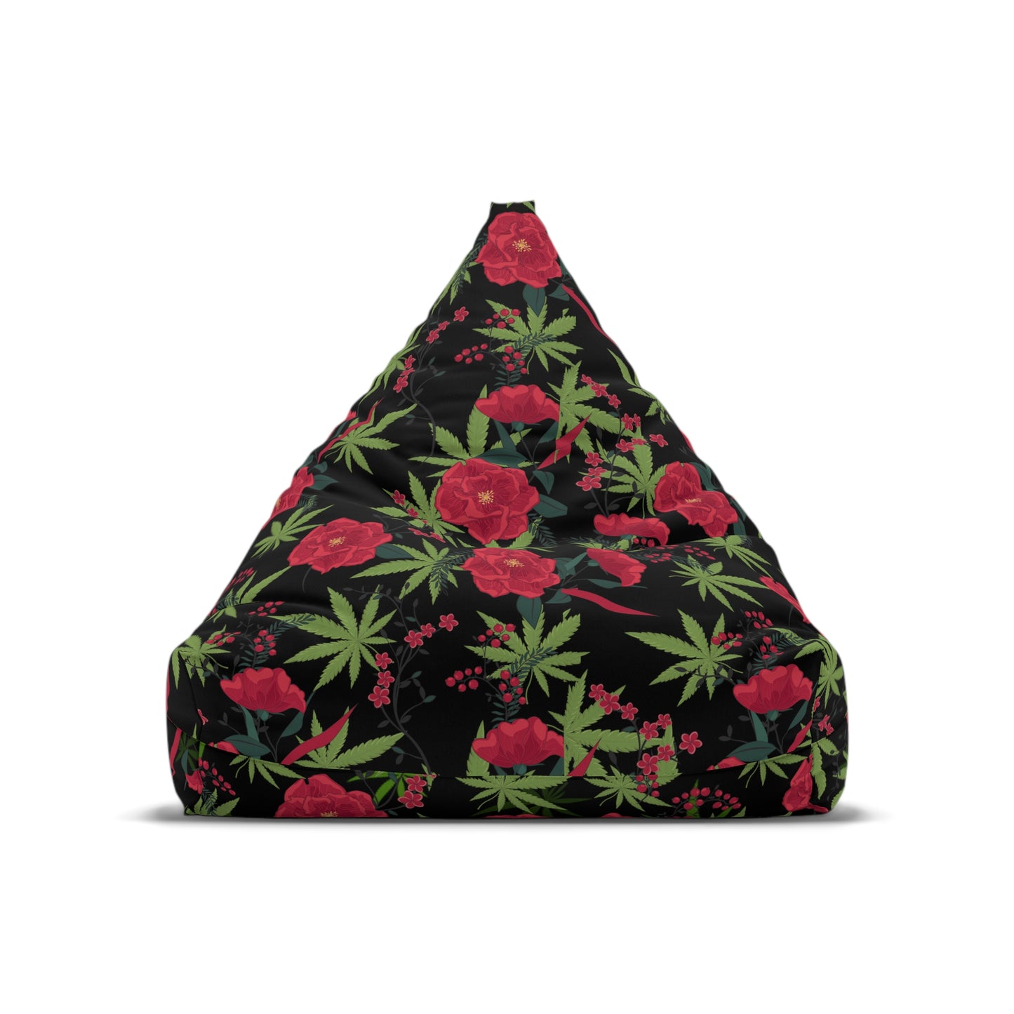 Black roses and cannabis 420 Bean Bag Chair Cover for high end stoner decor, cover only!