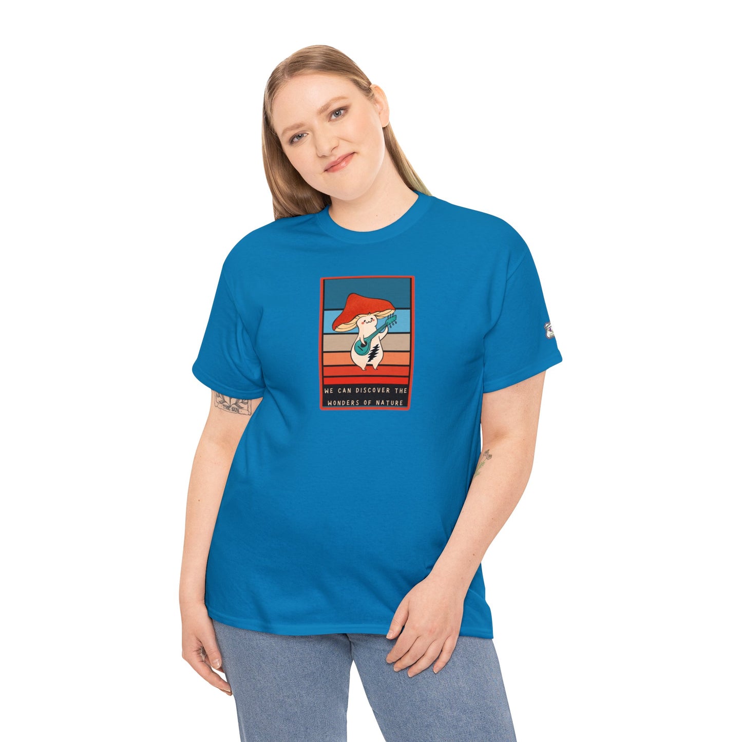 Grateful Dead Sugar Magnolia mushroom tshirt with left sleeve 420 print