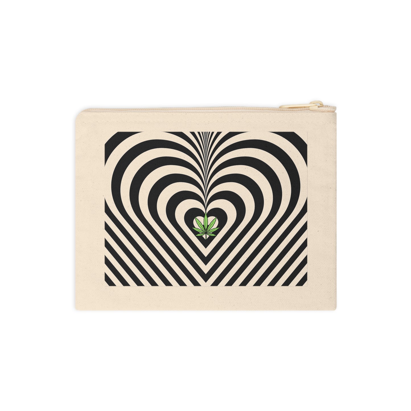 Psychedelic heart weed leaf canvas 420 accessory pouch
