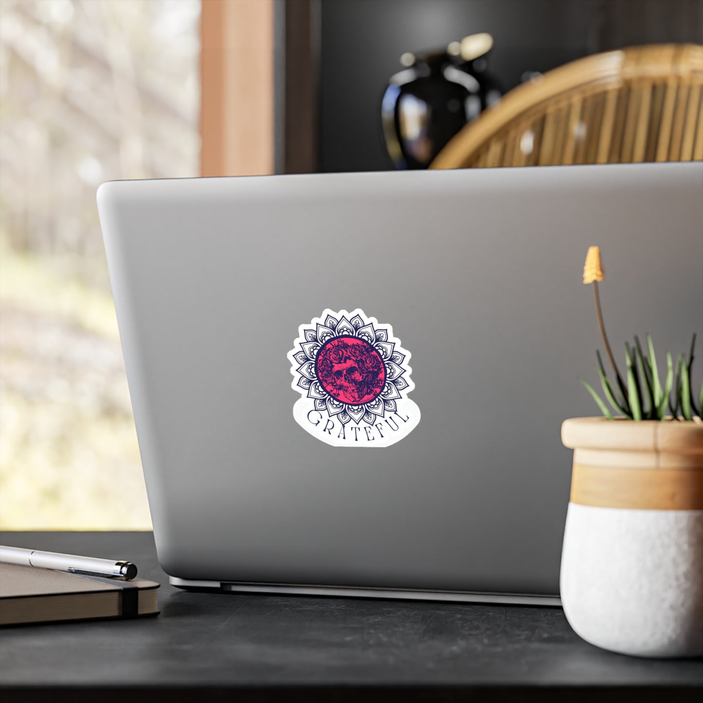 Grateful Dead inspired skull and roses Decal