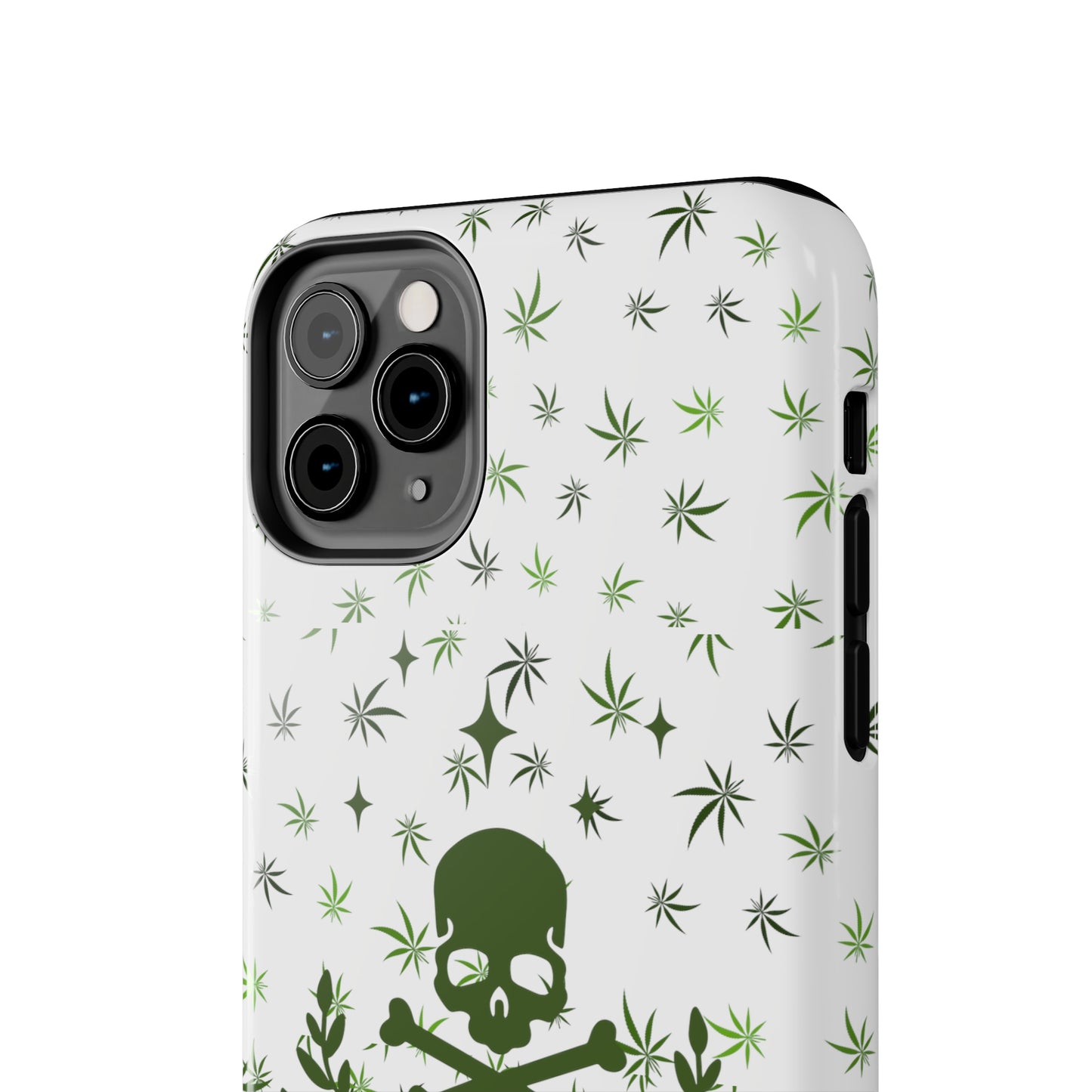 420 skull and crossbones tough phone Cases cannabis and skull white phone case for weed lovers
