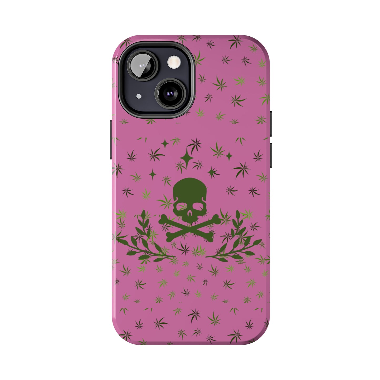 420 skull & crossbones tough phone Cases cannabis and skull and crossbones pink phone case for weed lovers