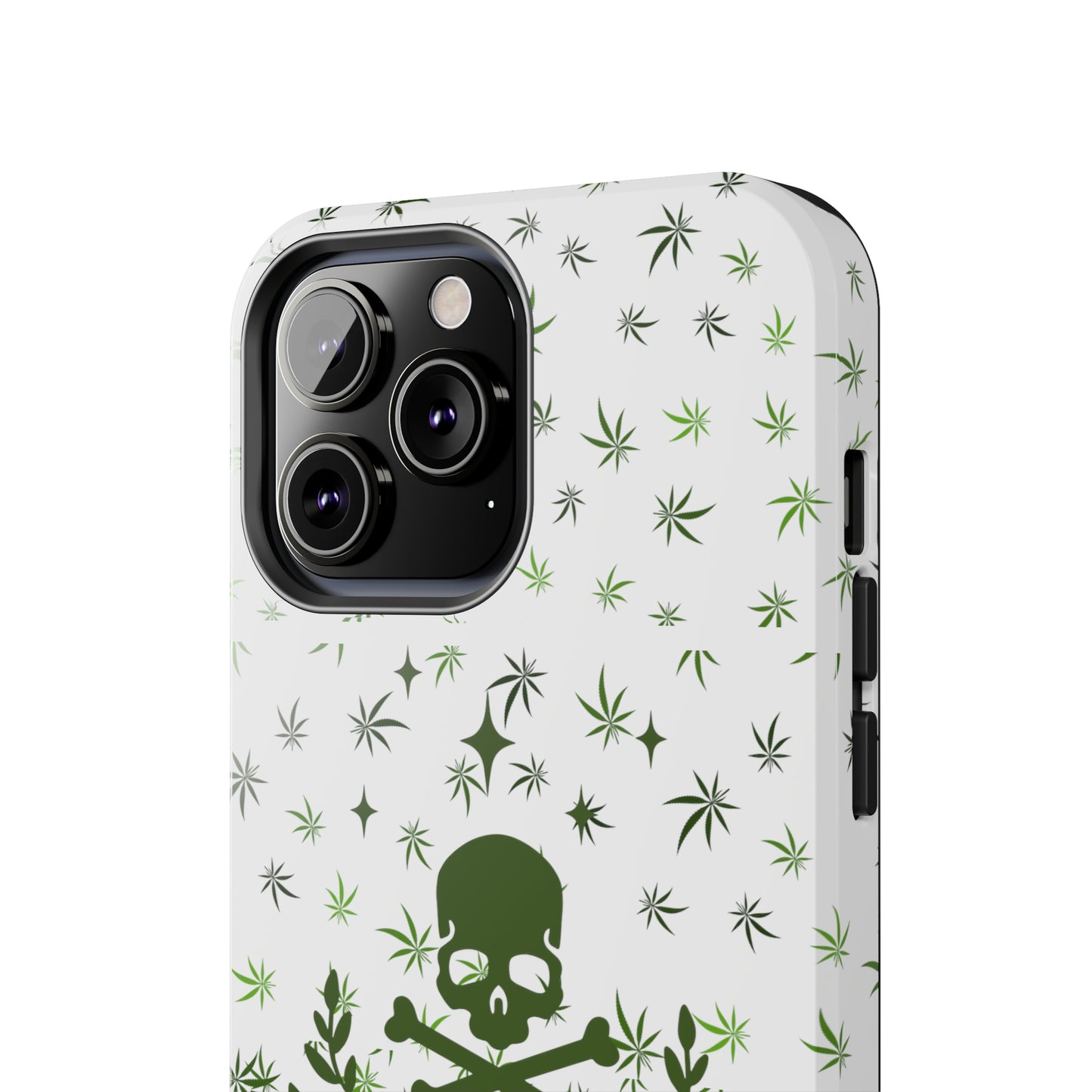 420 skull and crossbones tough phone Cases cannabis and skull white phone case for weed lovers