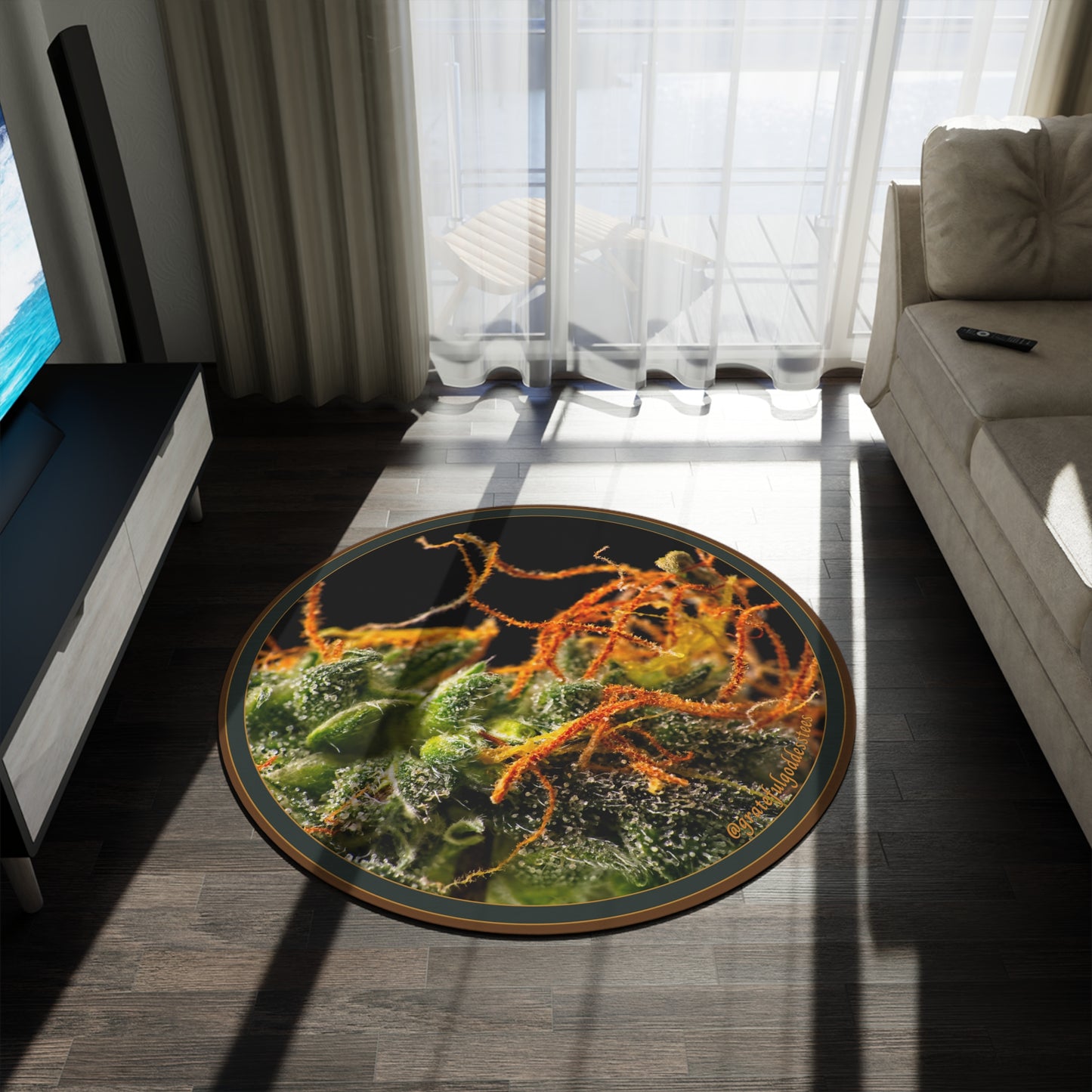 Cannabis bud Round Rug
