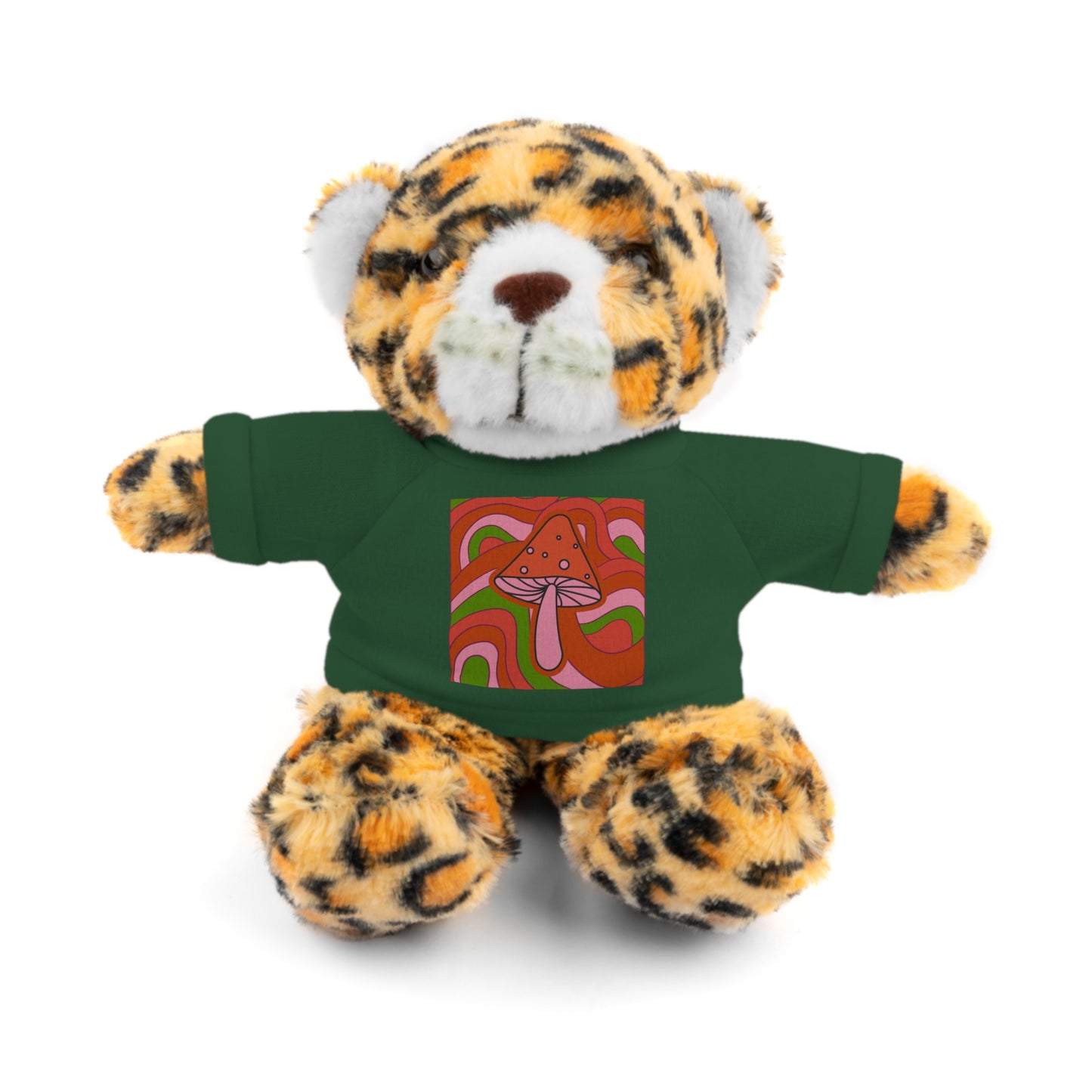 Stuffed Animals with psychedelic mushroom tshirt fun gift for fungi lovers