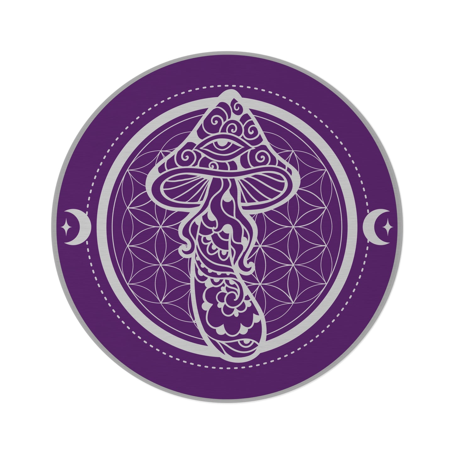 Boho purple decor mushroom psychedelic area rug
