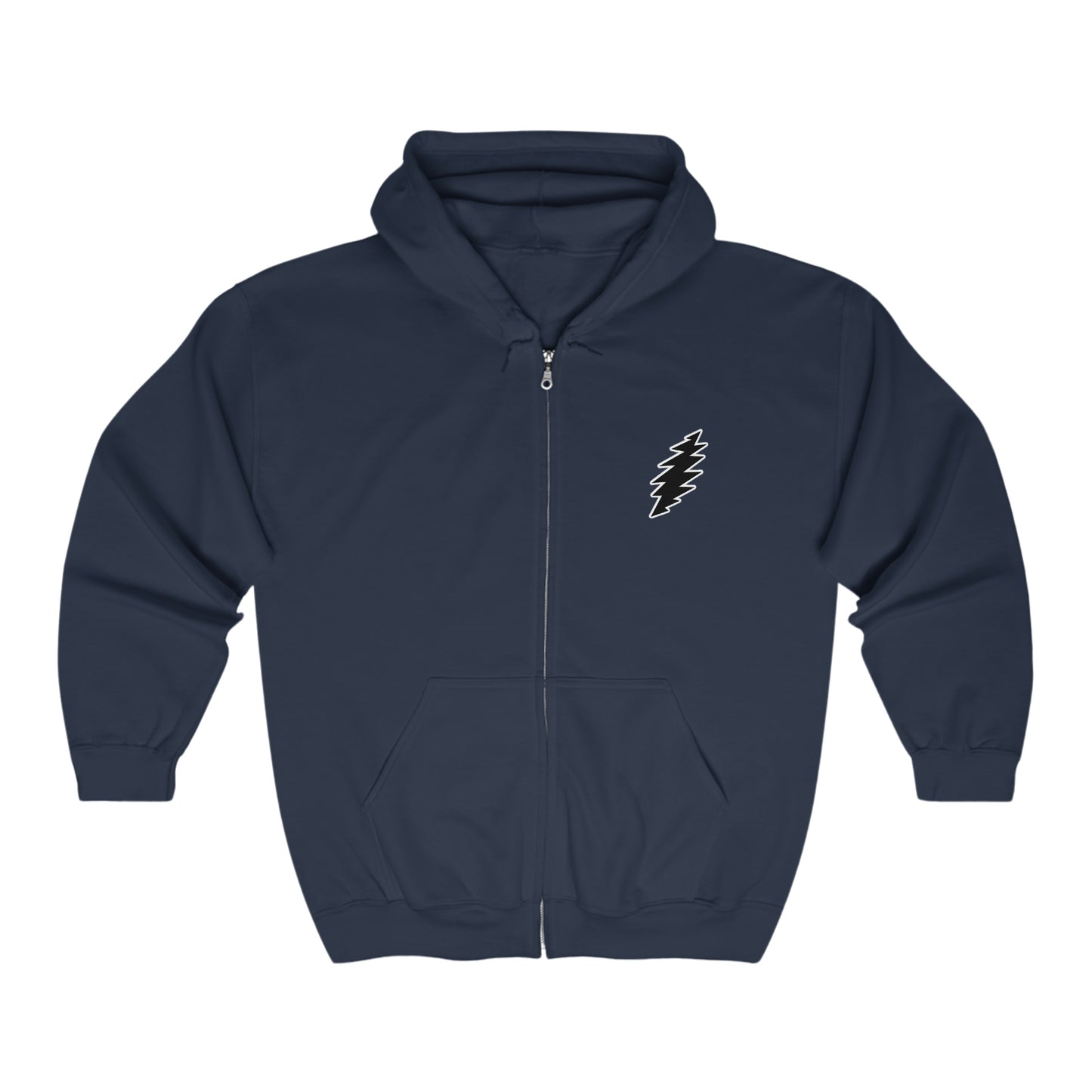 Classic Grateful Dead inspired steal your face 13 Point Bolt Full Zip Hooded Sweatshirt 2 sided print