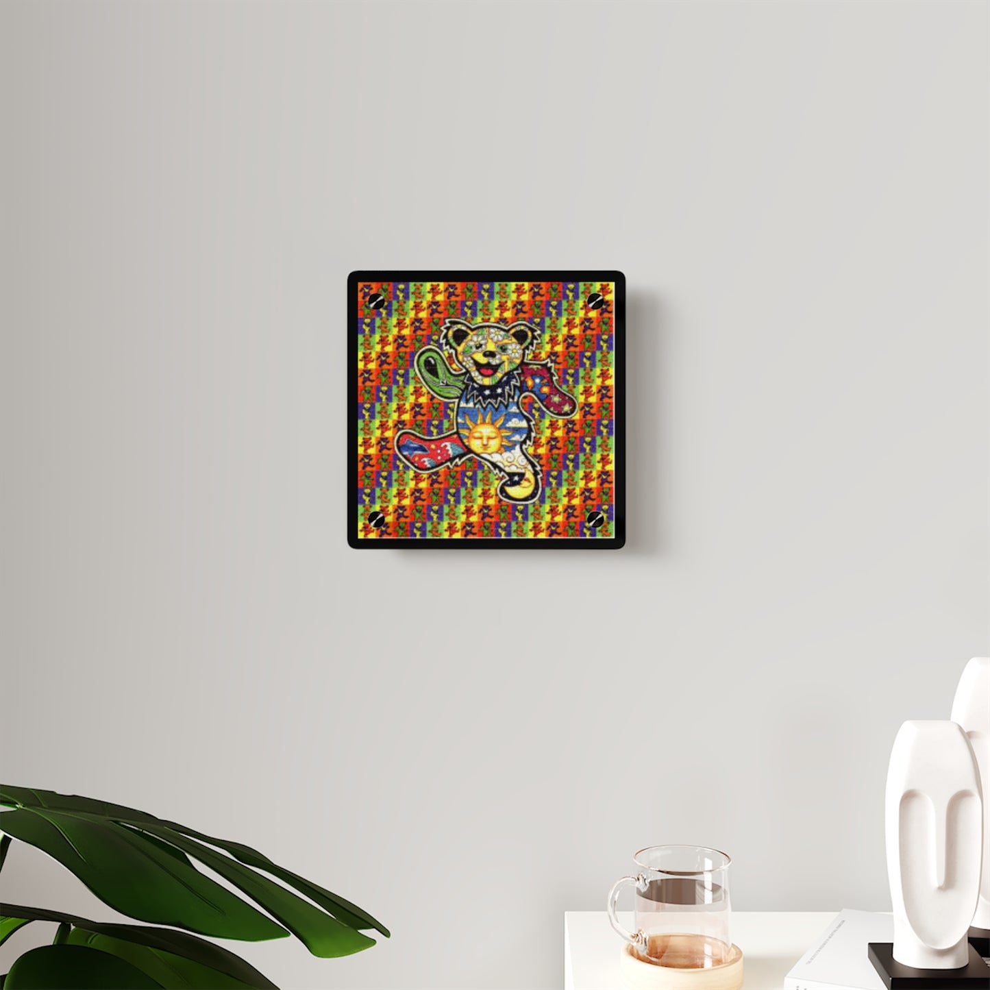 Grateful Dead dancing bears vintage LSD blotter art - tab sheet psychedelic wall art - Acrylic Wall Art Panels available in 2 sizes