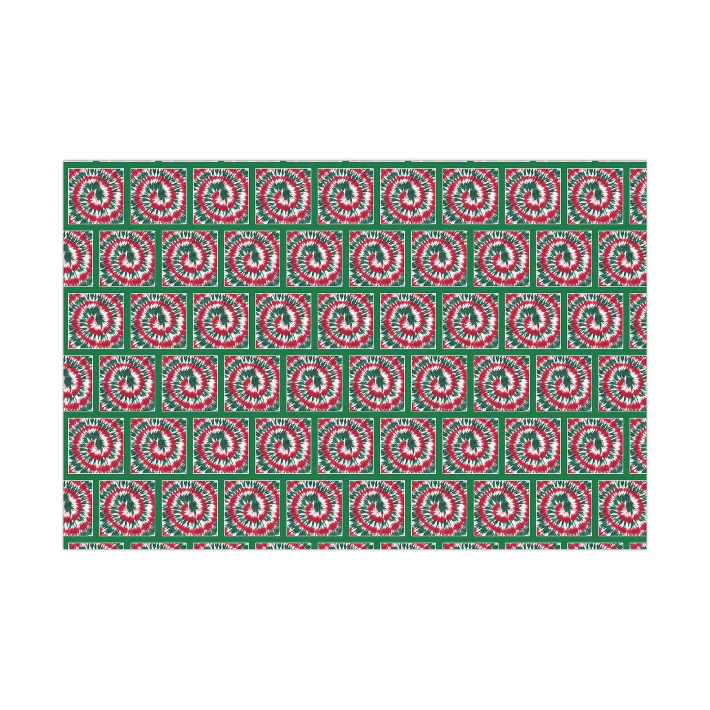 Green Psychedelic tiedye wrapping paper spiral tie dye gift wrap for hippie gifting