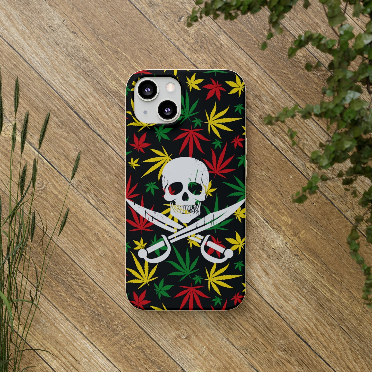 420 cannabis Jolly Roger Buccaneer weed Biodegradable eco friendly phone case