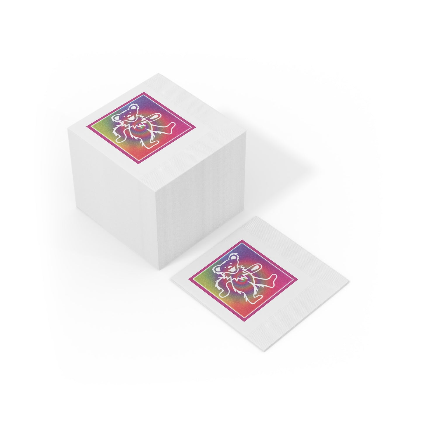 Grateful Dead dancing bear tie-dye napkins perfect for dead head gatherings