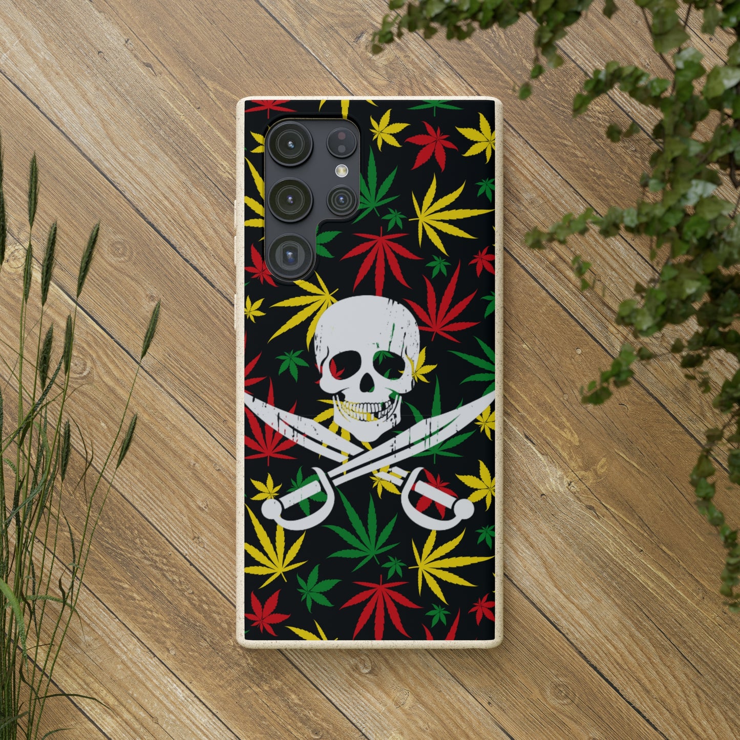 420 cannabis Jolly Roger Buccaneer weed Biodegradable eco friendly phone case