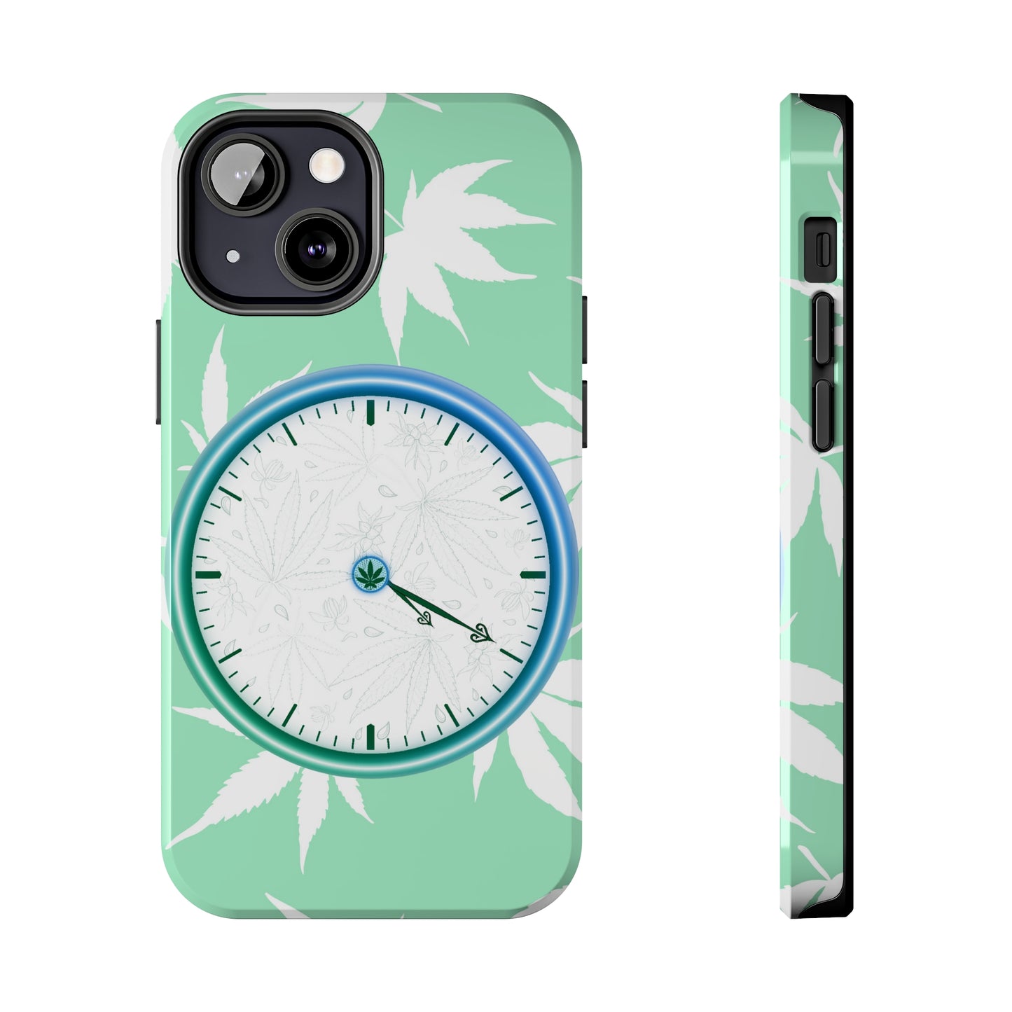 420 clock cannabis tough phone Cases cannabis leaf and 420 clock phone case for high end cannabist