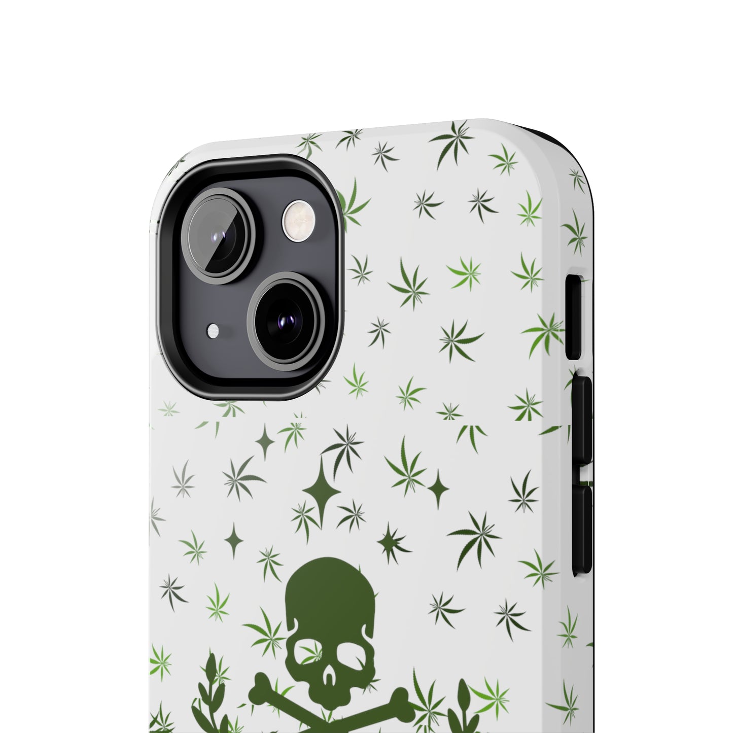 420 skull and crossbones tough phone Cases cannabis and skull white phone case for weed lovers