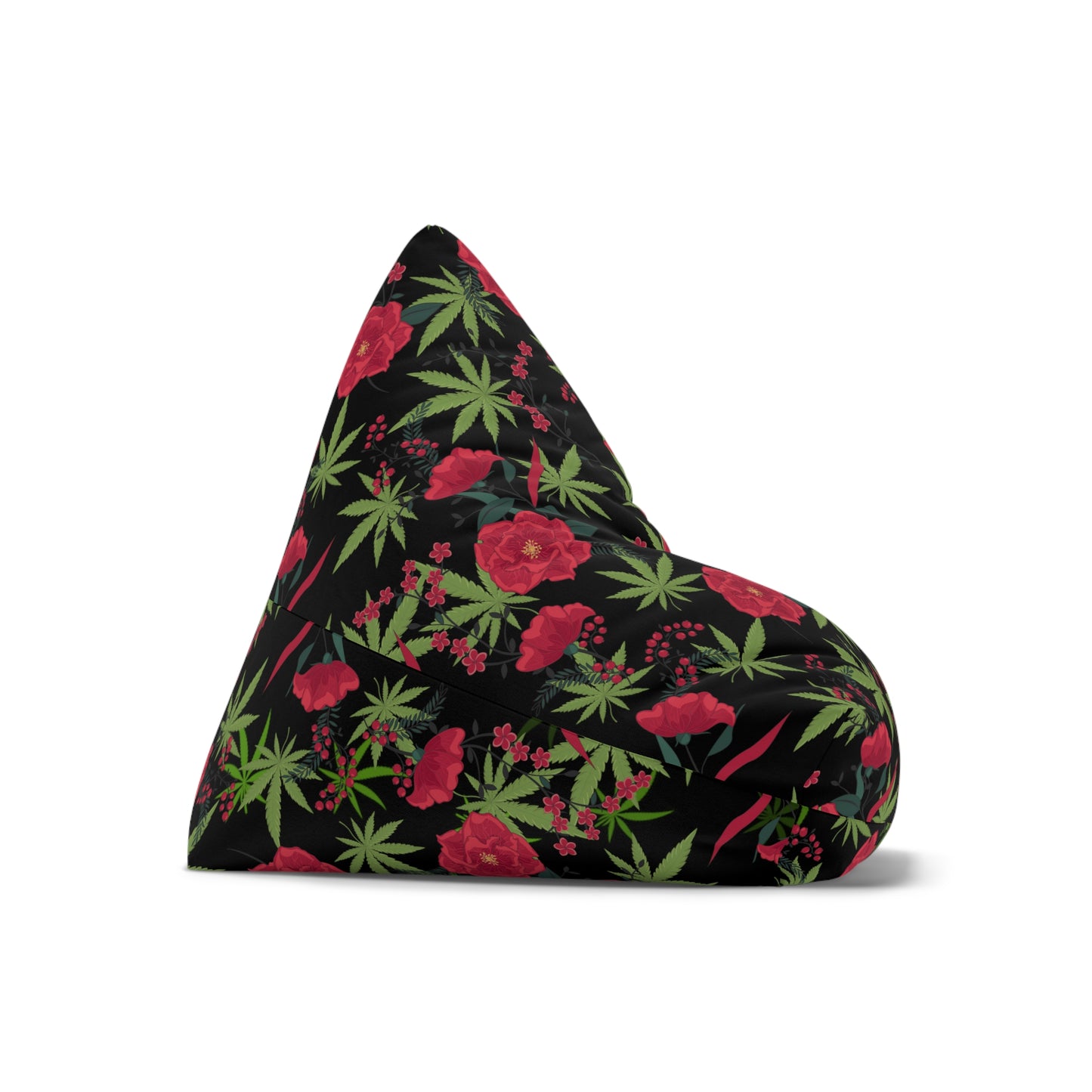 Black roses and cannabis 420 Bean Bag Chair Cover for high end stoner decor, cover only!