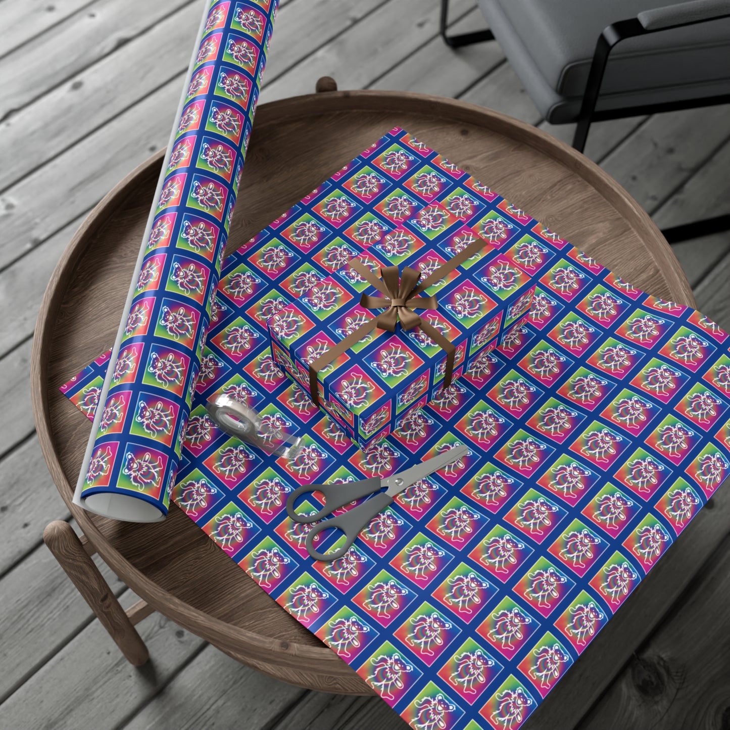 Grateful Dead bears tie-dye Wrapping Paper perfect gift wrap for Dead Heads
