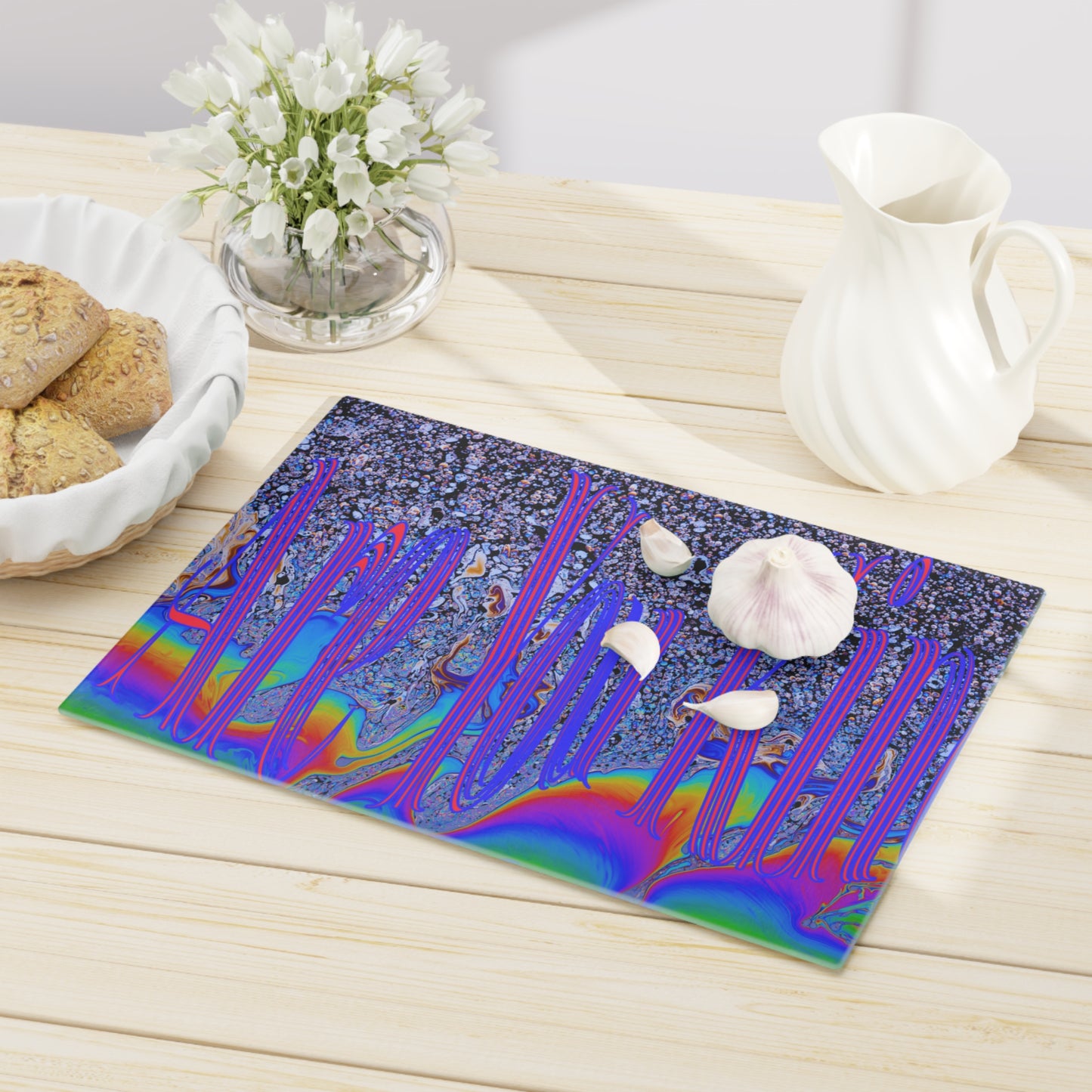 Psychedelic Cutting Board trippy home decor for the kitchen