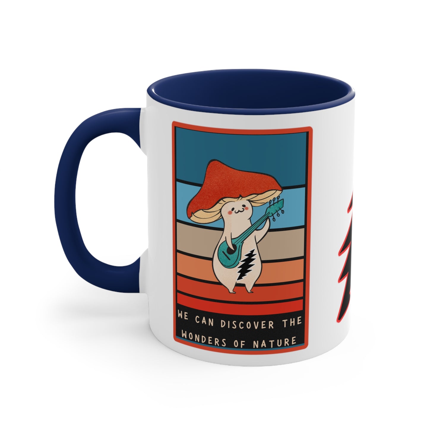 Grateful Dead sugar magnolia Mug 13 Point Bolt mushroom motif mug
