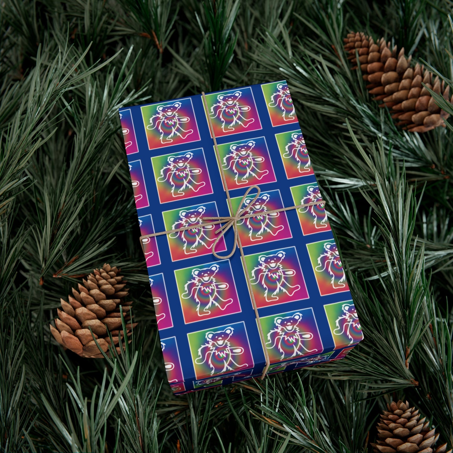 Grateful Dead bears tie-dye Wrapping Paper perfect gift wrap for Dead Heads