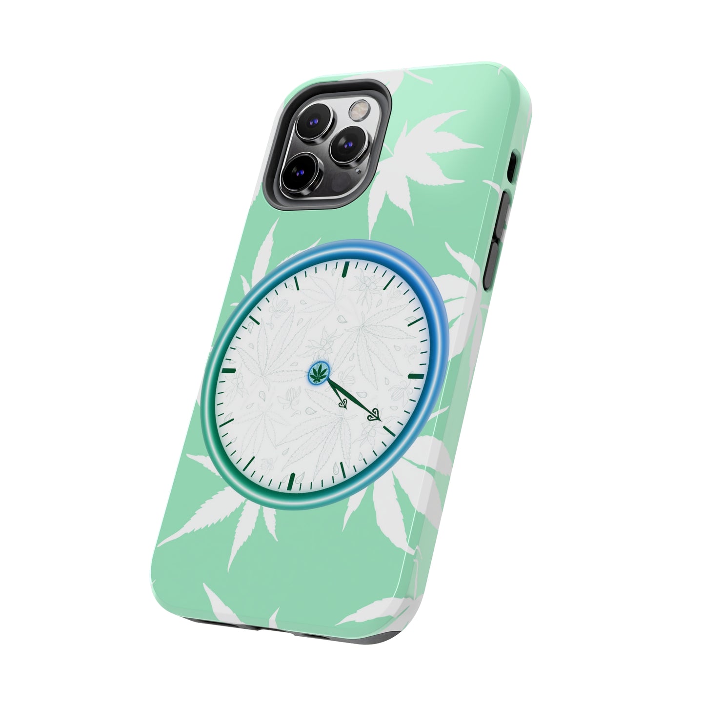 420 clock cannabis tough phone Cases cannabis leaf and 420 clock phone case for high end cannabist