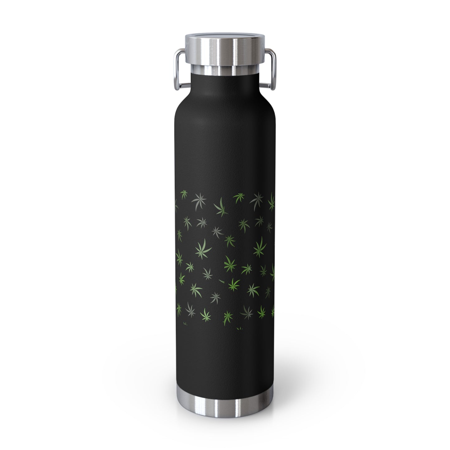 420 cannabis and skull and crossbones motif Copper Vacuum Insulated Bottle, 22oz. Great gift for high end stoner