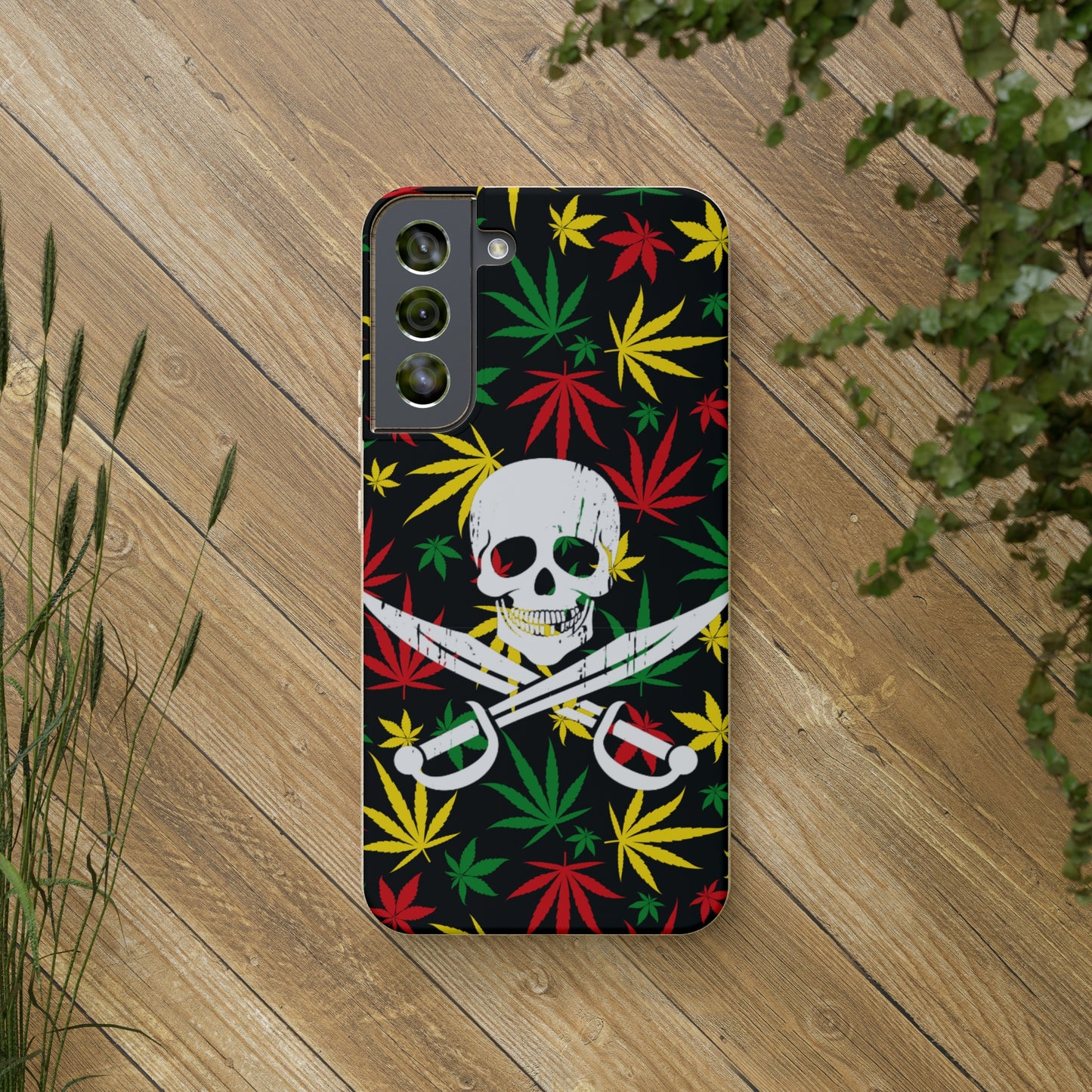 420 cannabis Jolly Roger Buccaneer weed Biodegradable eco friendly phone case