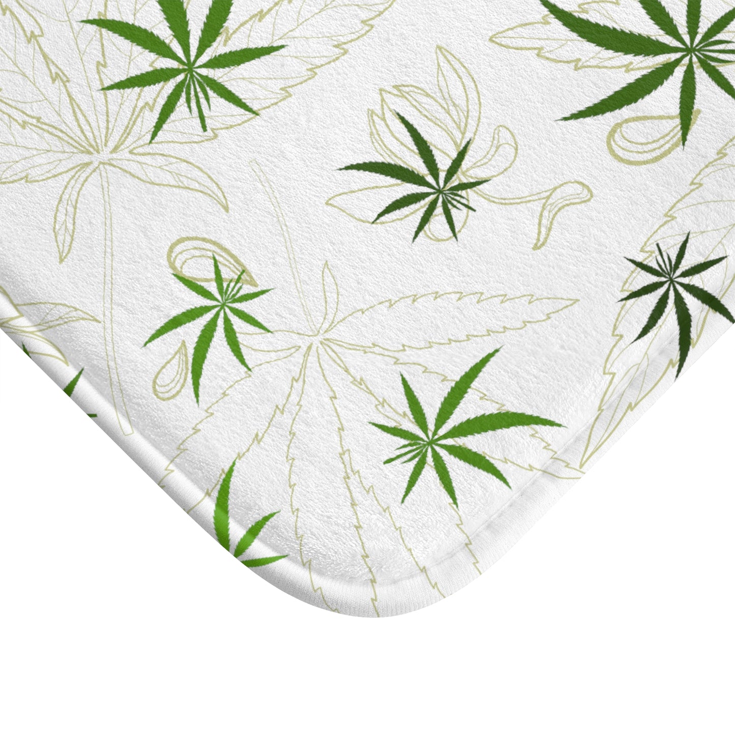 Cannabis leaf print bath mat stoner style bathroom rug hippie home 420 floor decor