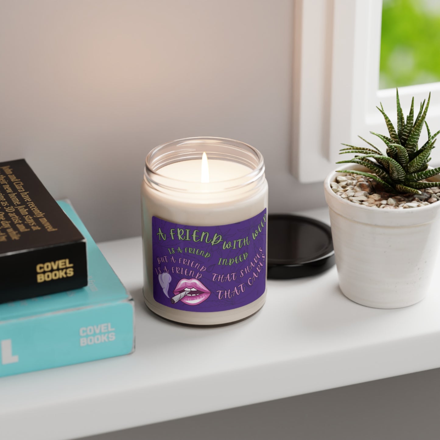 Stoner bestie candle - cannabis candle for stoner friends - hippie home decor - best friend marijuana candle - perfect gift for weed lovers