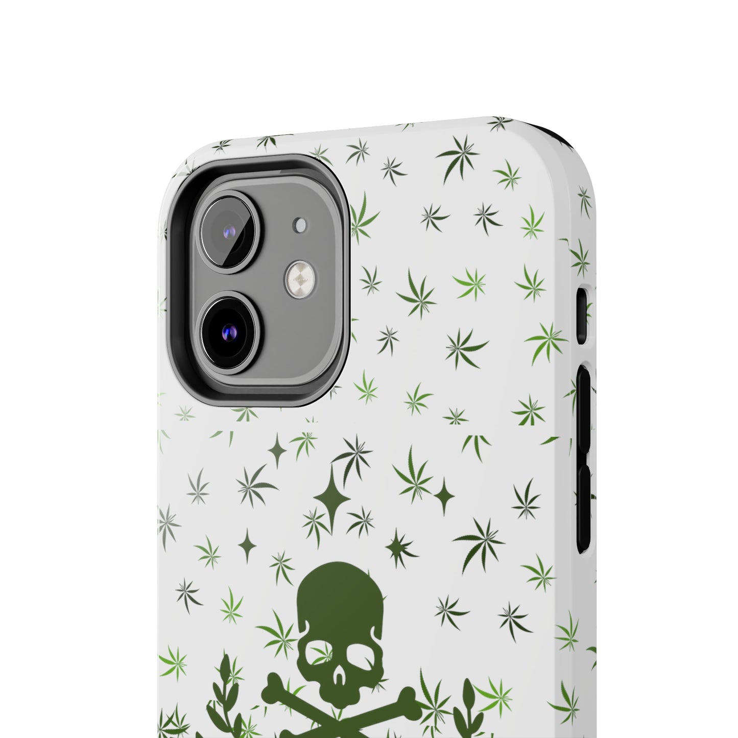 420 skull and crossbones tough phone Cases cannabis and skull white phone case for weed lovers