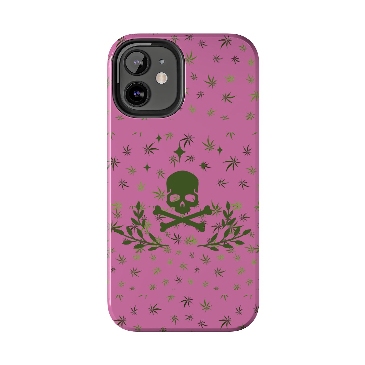420 skull & crossbones tough phone Cases cannabis and skull and crossbones pink phone case for weed lovers