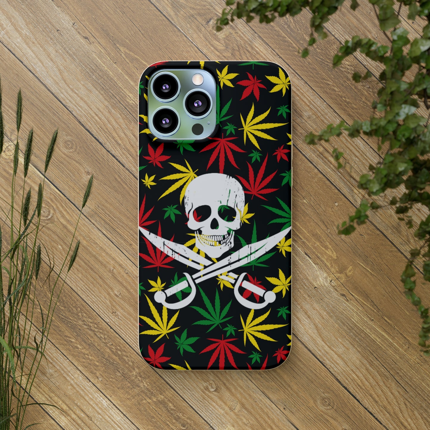 420 cannabis Jolly Roger Buccaneer weed Biodegradable eco friendly phone case