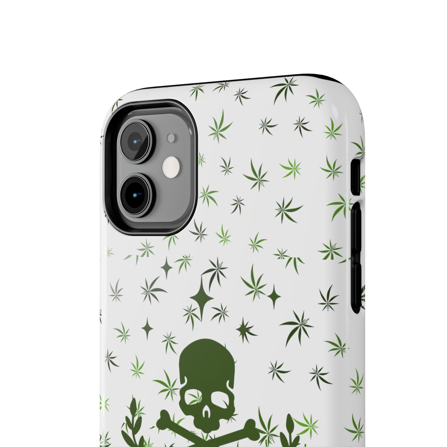 420 skull and crossbones tough phone Cases cannabis and skull white phone case for weed lovers