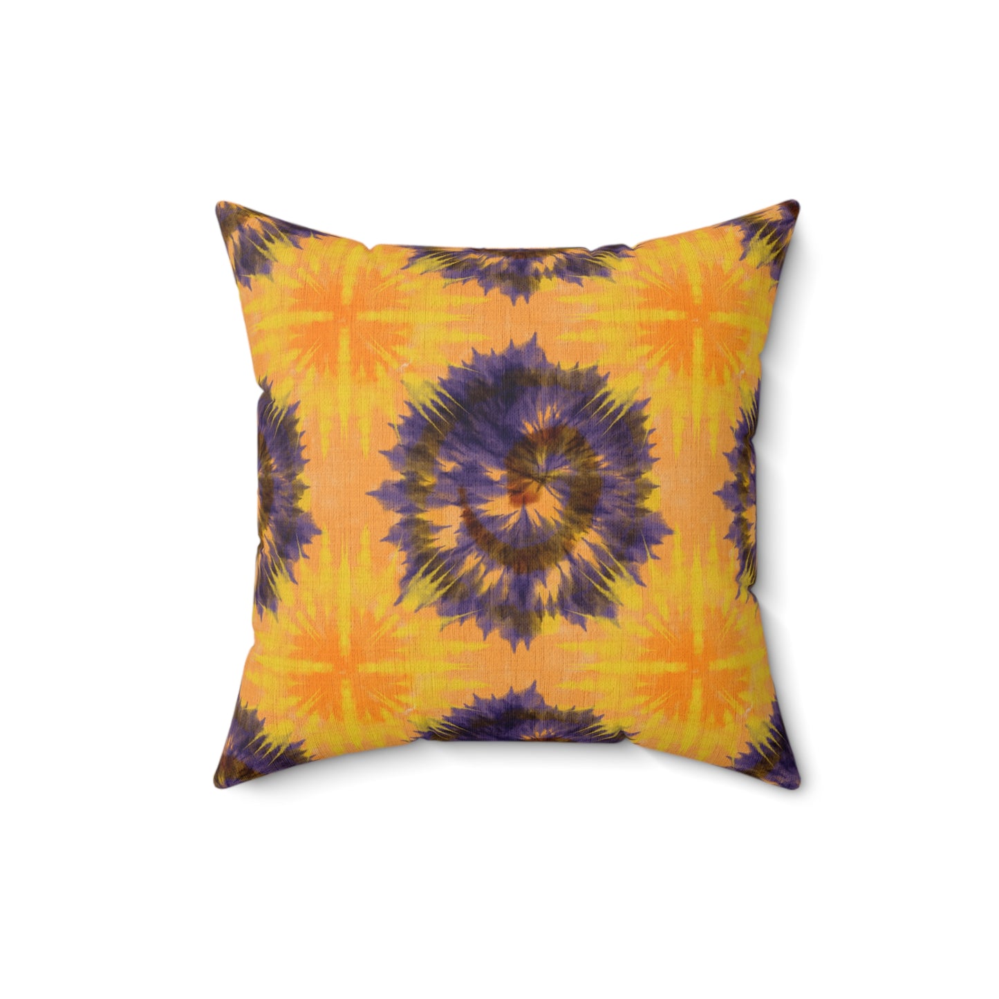 Yellow & Purple tie-dye pillow eclectic bohemian trippy home hippie style decor