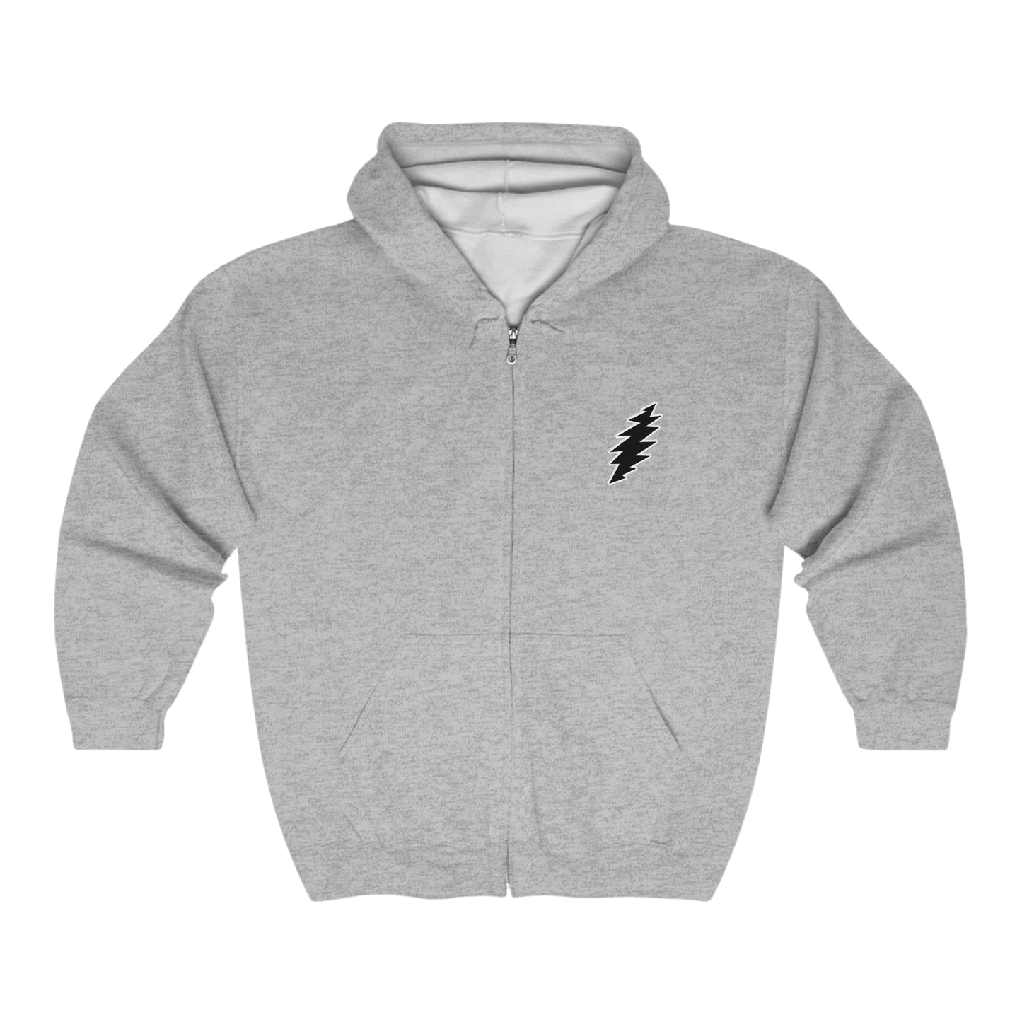 Classic Grateful Dead inspired steal your face 13 Point Bolt Full Zip Hooded Sweatshirt 2 sided print