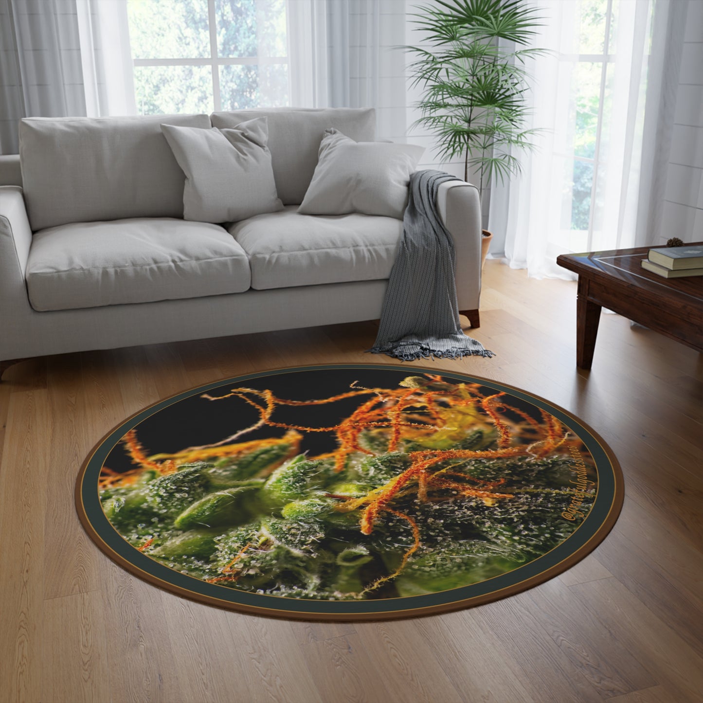Cannabis bud Round Rug