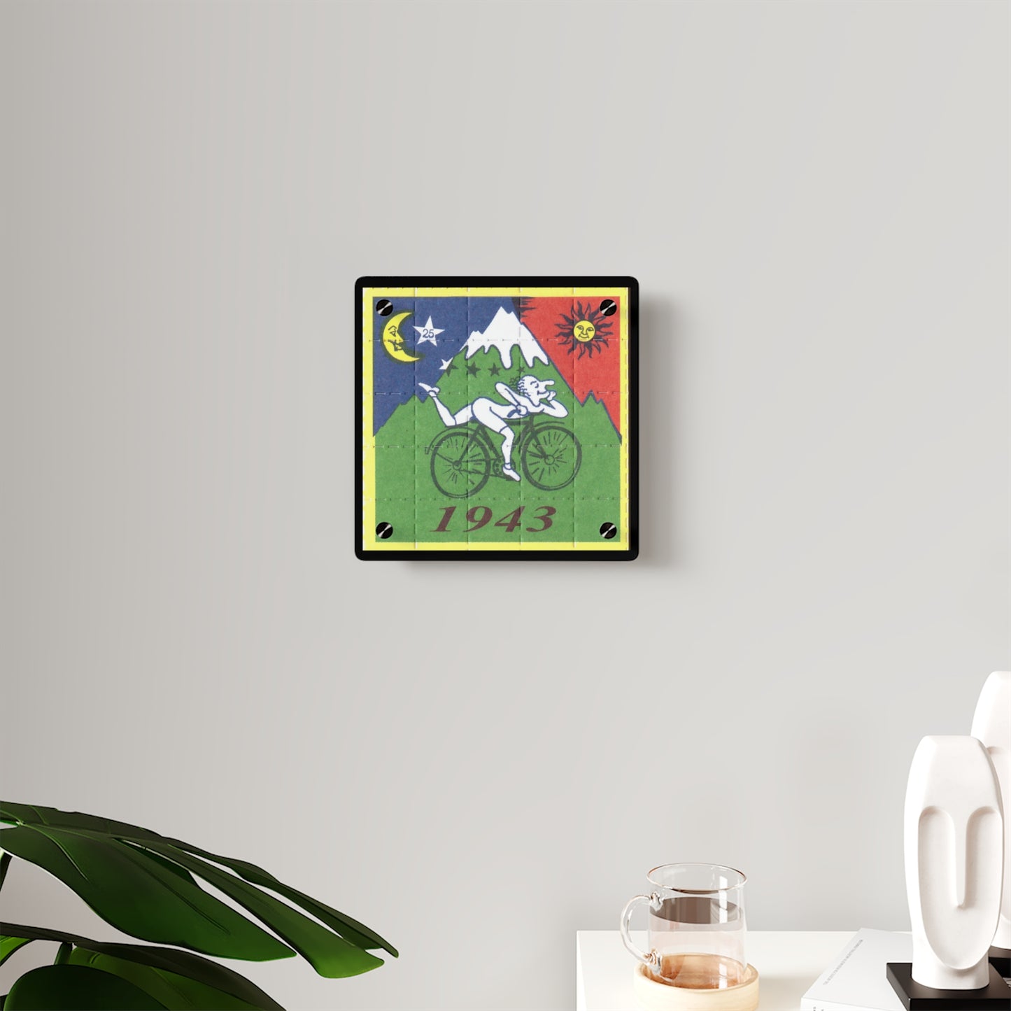 Bicycle day 1943 Albert Hoffman psychedelic vintage LSD blotter art - tab sheet wall art - Acrylic Wall Art Panels available in 2 sizes