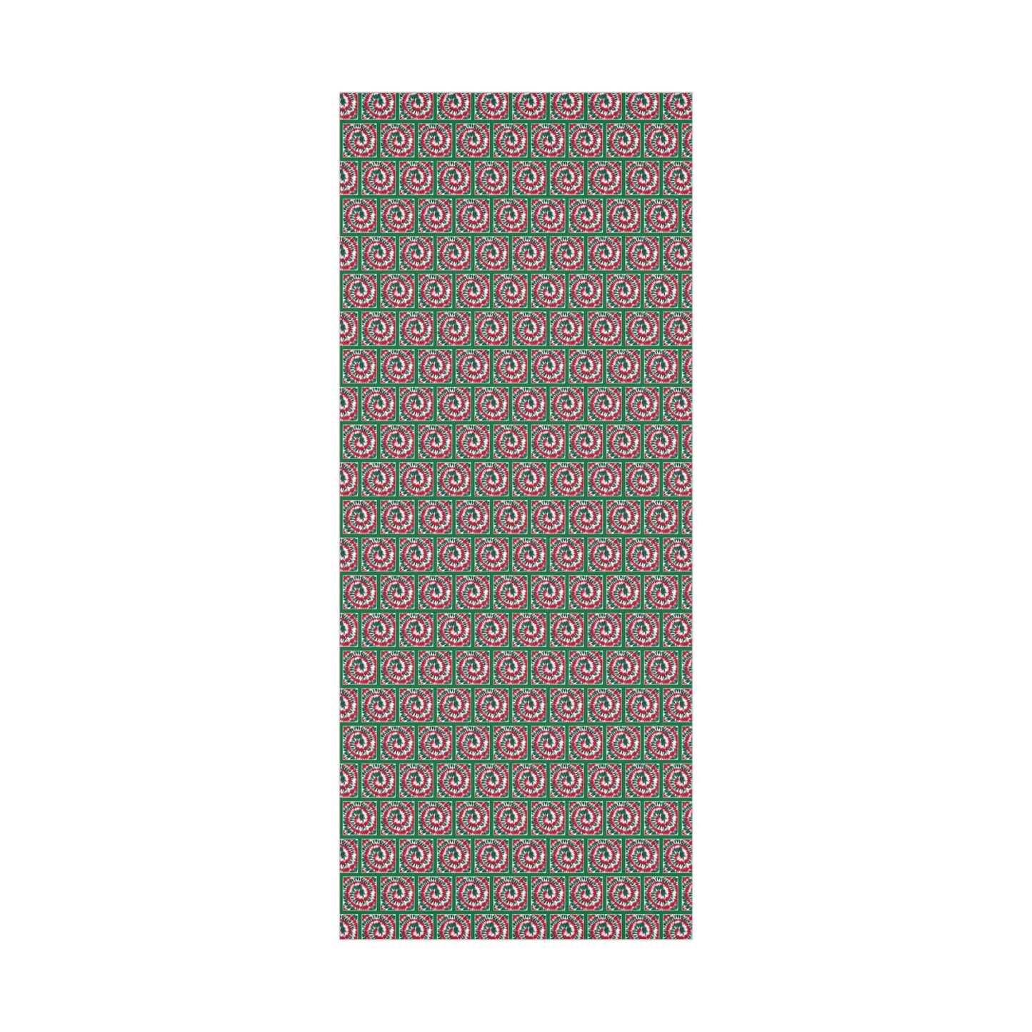 Green Psychedelic tiedye wrapping paper spiral tie dye gift wrap for hippie gifting