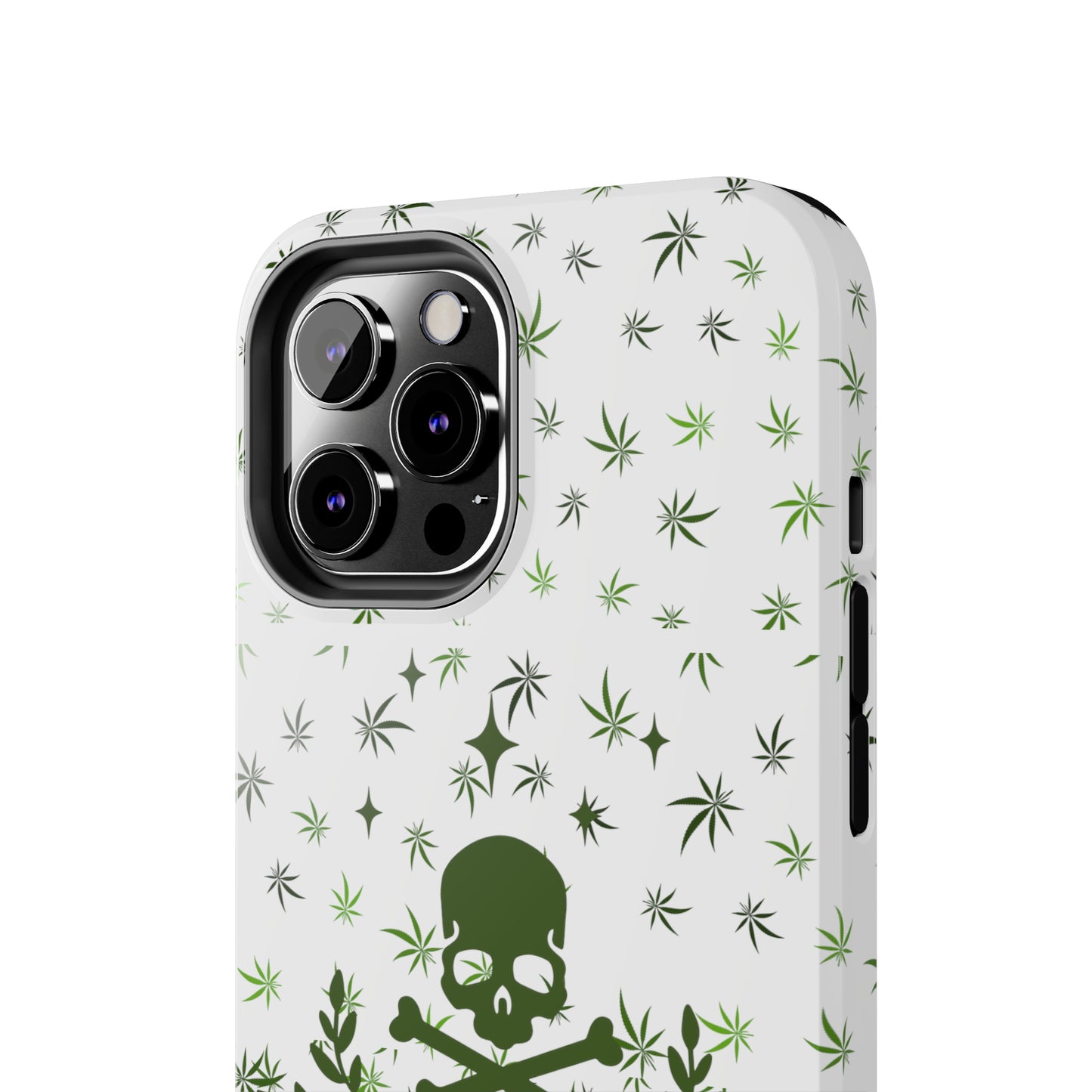 420 skull and crossbones tough phone Cases cannabis and skull white phone case for weed lovers