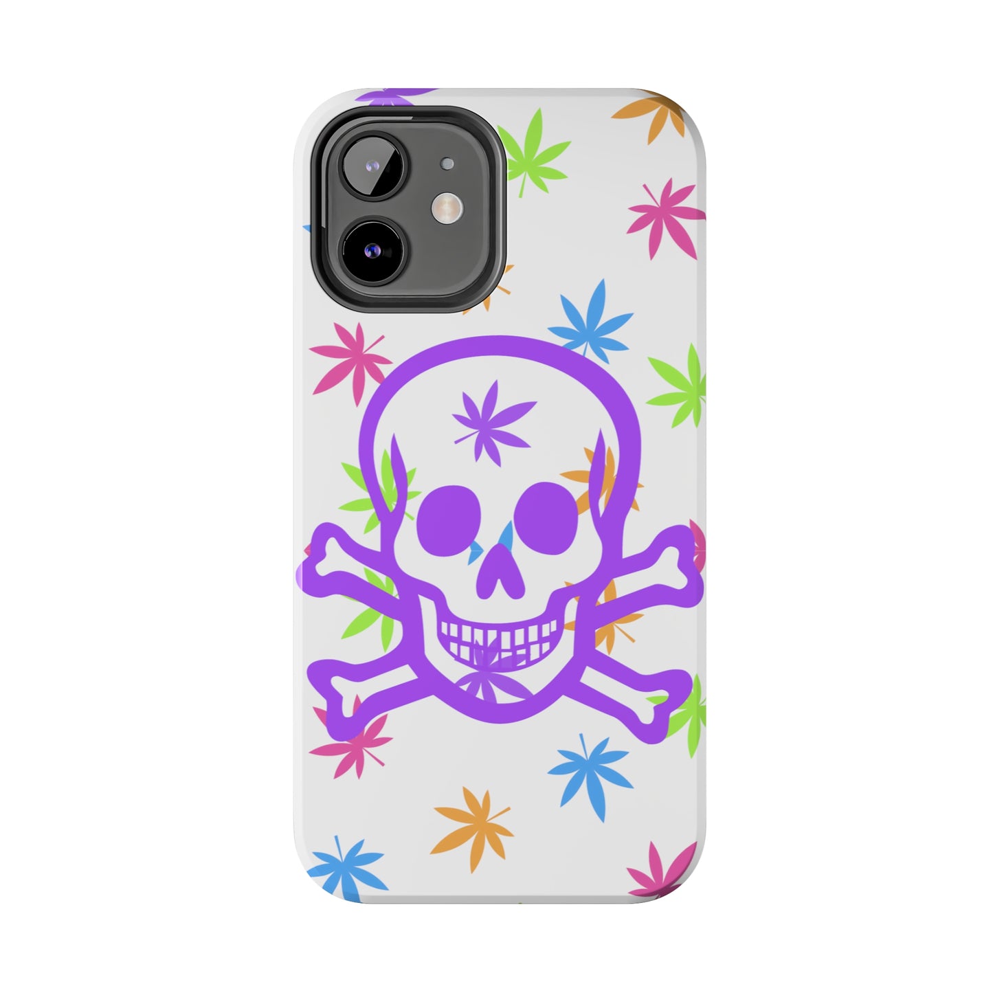 420 skull & crossbones tough phone Cases cannabis and jolly roger colorful phone case perfect 420 gift for stoner