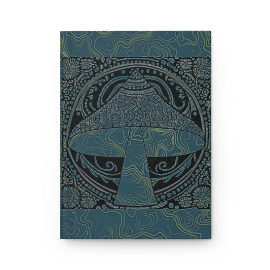 Psychedelic mushroom batik style Hardcover magic mushroom fungi motif hardcover journal notebook