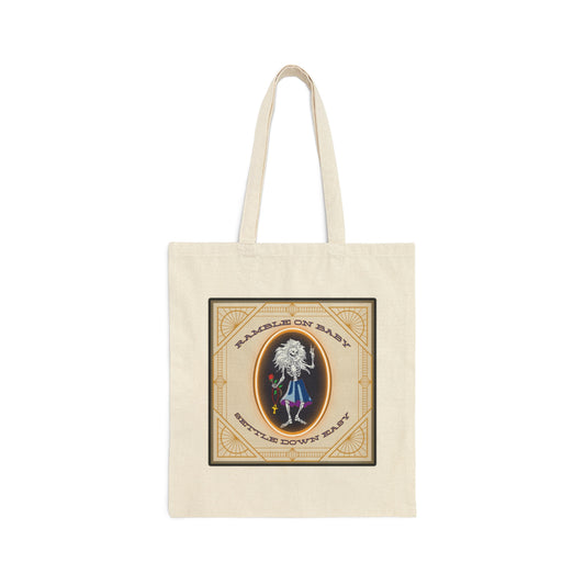 Jerry Garcia Rosebud Grateful Dead song lyrics Ramble on Rose inspired cotton canvas tote bag