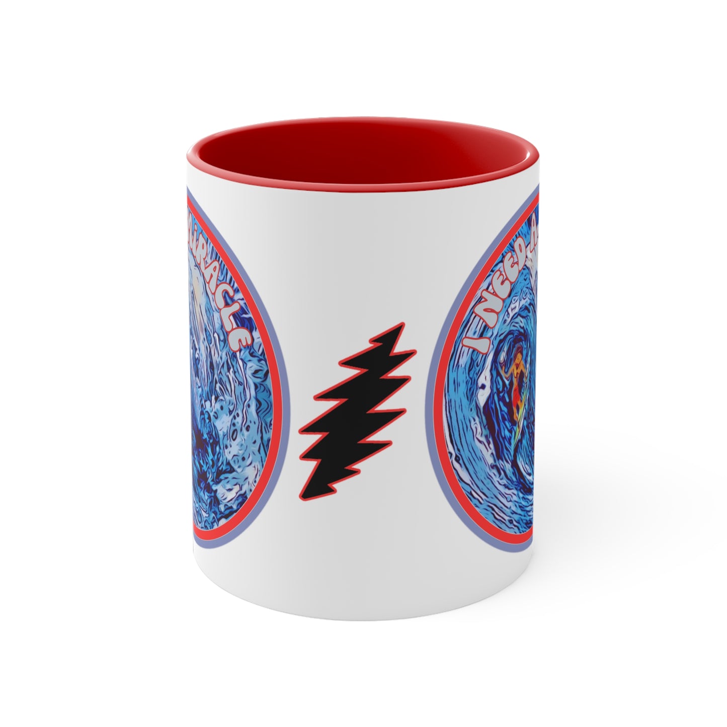 Grateful Dead I need a miracle hang 10 surfer Mug for deadheads