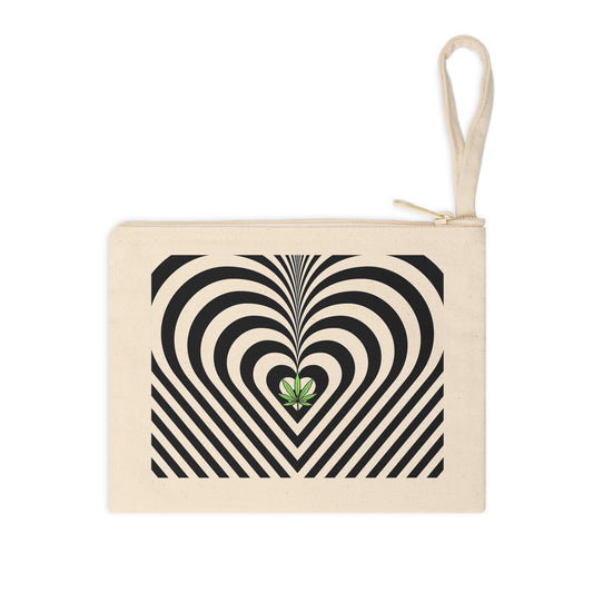 Psychedelic heart weed leaf canvas 420 accessory pouch