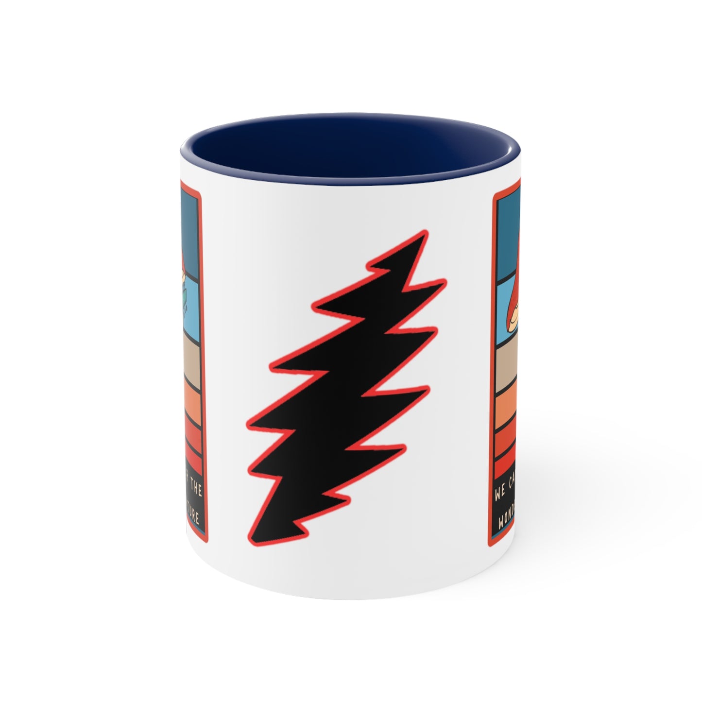 Grateful Dead sugar magnolia Mug 13 Point Bolt mushroom motif mug