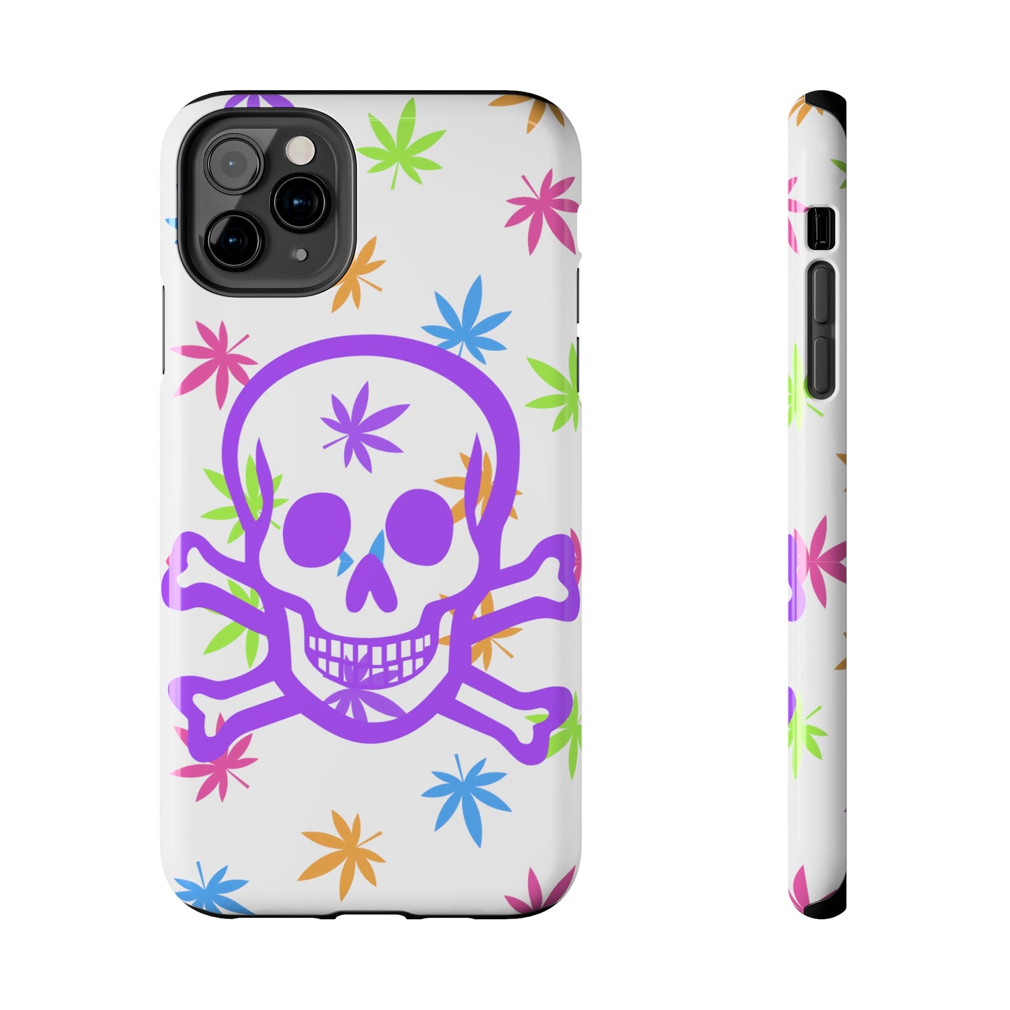 420 skull & crossbones tough phone Cases cannabis and jolly roger colorful phone case perfect 420 gift for stoner