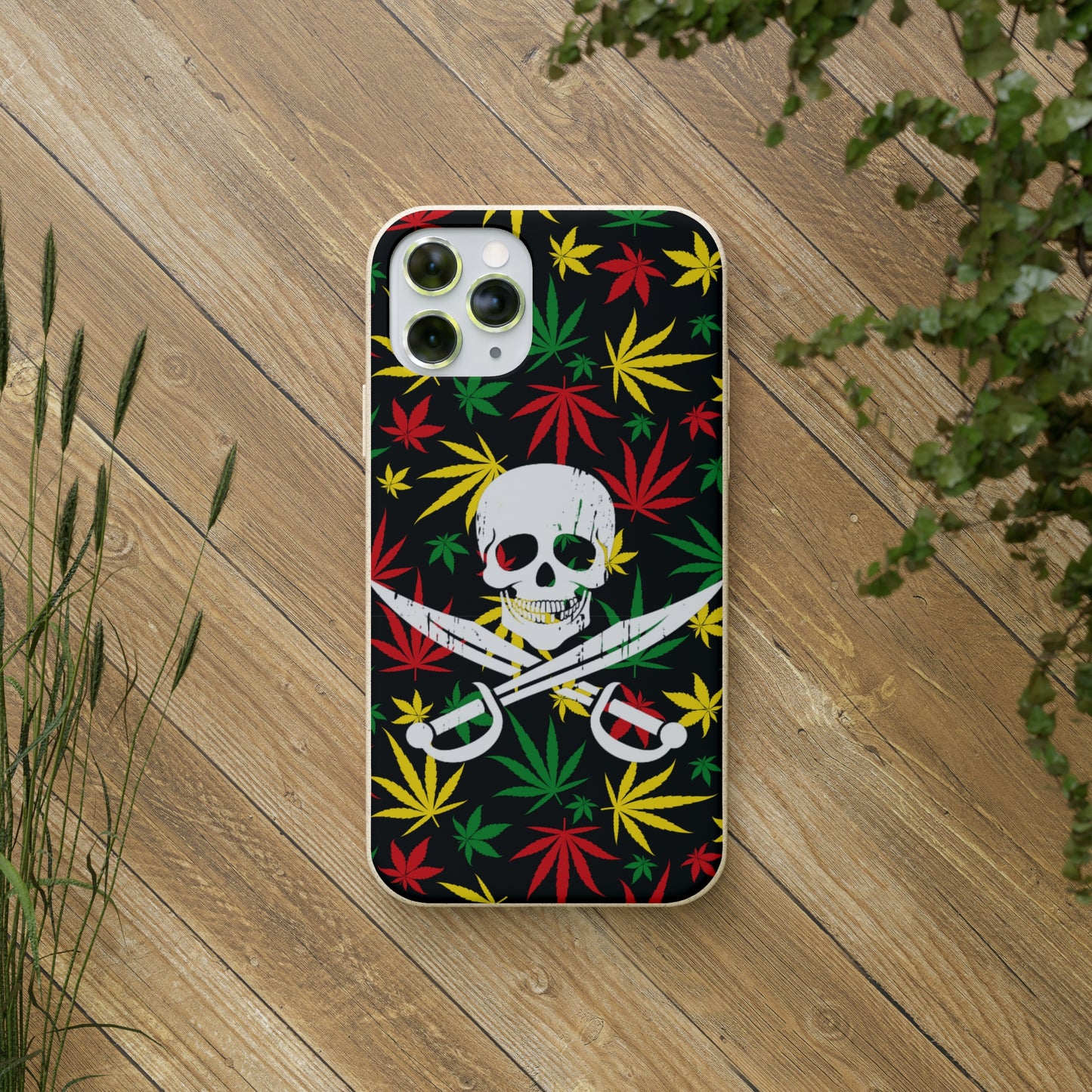 420 cannabis Jolly Roger Buccaneer weed Biodegradable eco friendly phone case